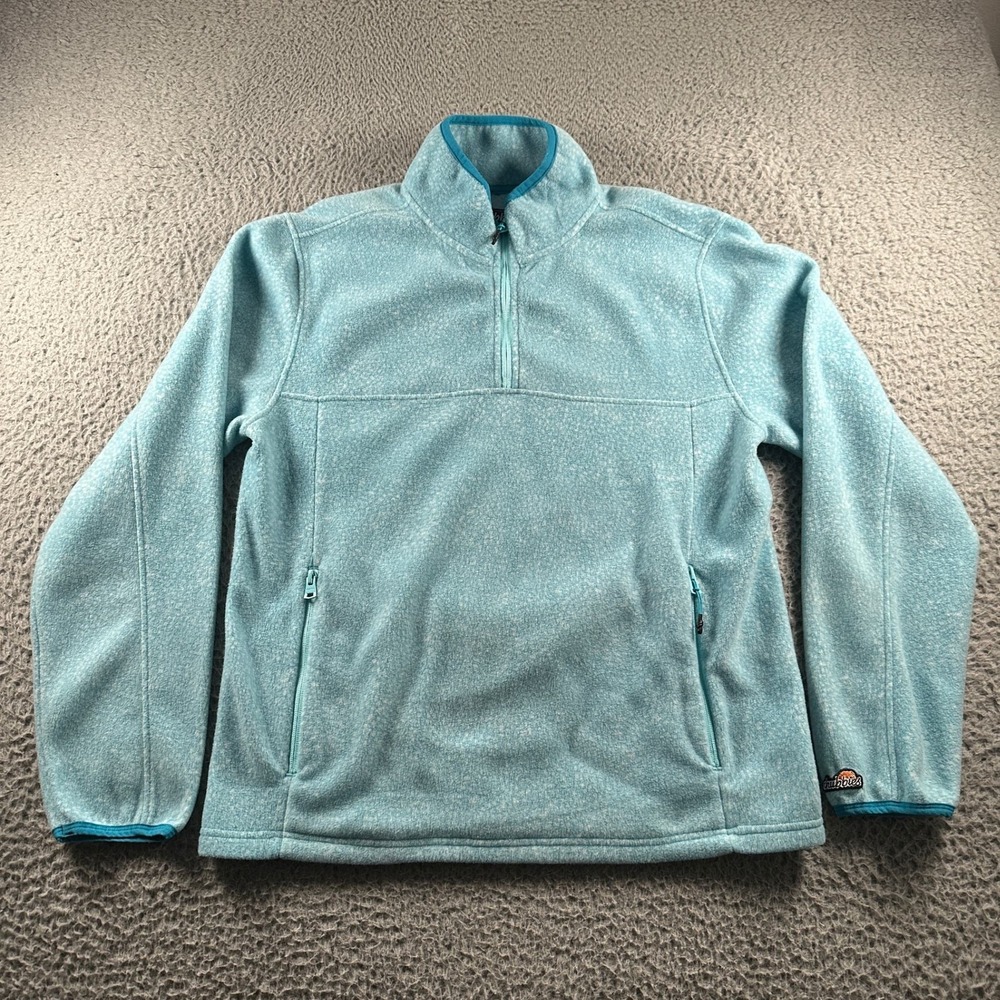 Chubbies Pullover Mens M Light‎ Blue Aqua Fleece 1/4 Zip Pockets Cozy Casual